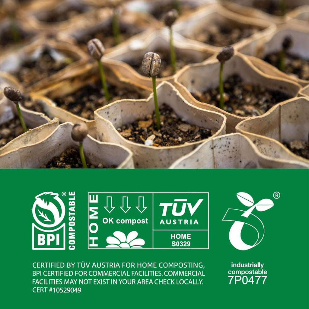 Compost Bags Small Trash Bags 2.6 Gallon, Extra Thick, US BPI ASTM D6400 Certified Compostable Food Scrap Kitchen Waste Bags, 100 Count