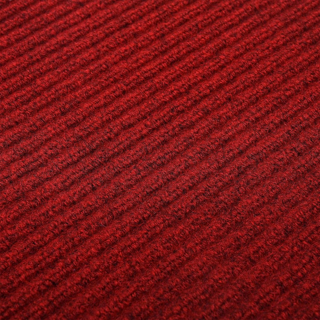 fani Heavy Duty Large Outdoor Indoor Entrance Black Doormat Waterproof Low Profile Entrance Rug Front Door Mat Patio Anti-Skid Rubber Back, 35x72 inch (Red)