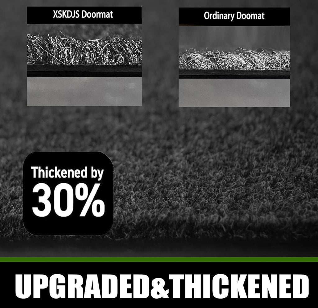 Commercial Grade Entrance Mat 4x6Ft Brush Step Entrance Rug with Striped Pattern&Rubber Border Indoor Outdoor Low Profile Rubber Entry Carpet Mat for Hallway,Home,High Traffic Area