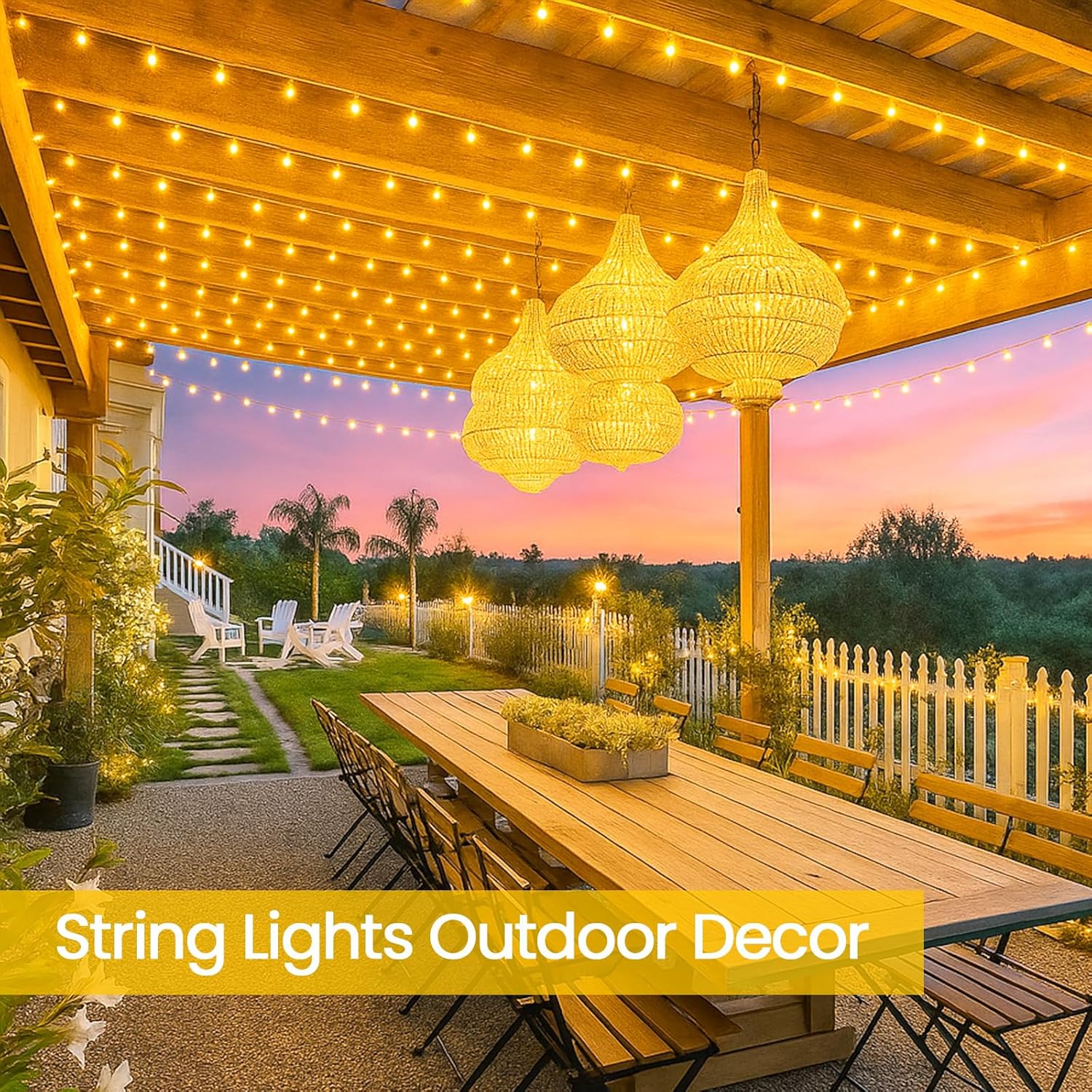 4 Pack 180FT Solar String Lights for Outside, Super Bright 320 LED Solar Light Outdoor Waterproof with 8 Modes, Green Wire Solar Twinkle Fairy Lights for Xmas Tree Party Yard Decorations (Warm White)