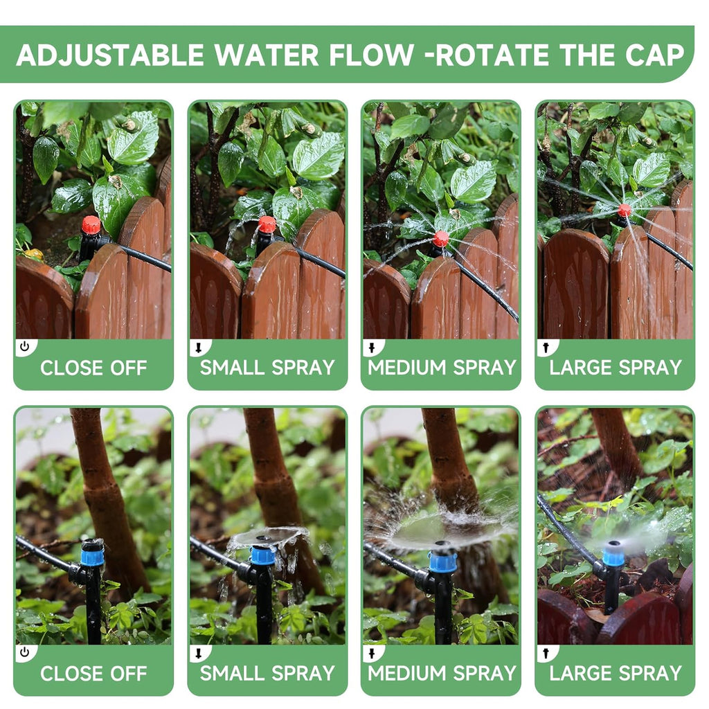 Quick-Connect 200FT Drip Irrigation System Kit, Automatic Garden Plant Watering System for Greenhouse, Yard, Lawn, with 1/2 inch 1/4 inch Irrigation Tubing Hose and Accessories