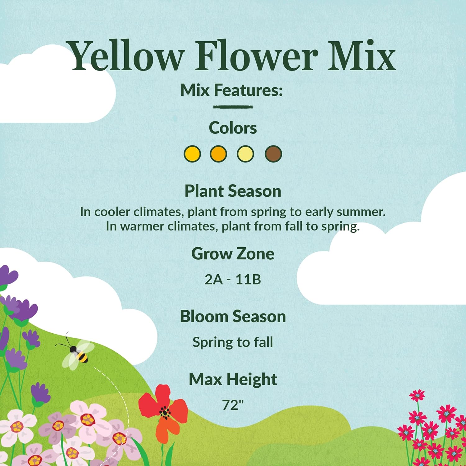 Ferry-Morse Yellow Mix Bulk Flower Seeds, 1lb
