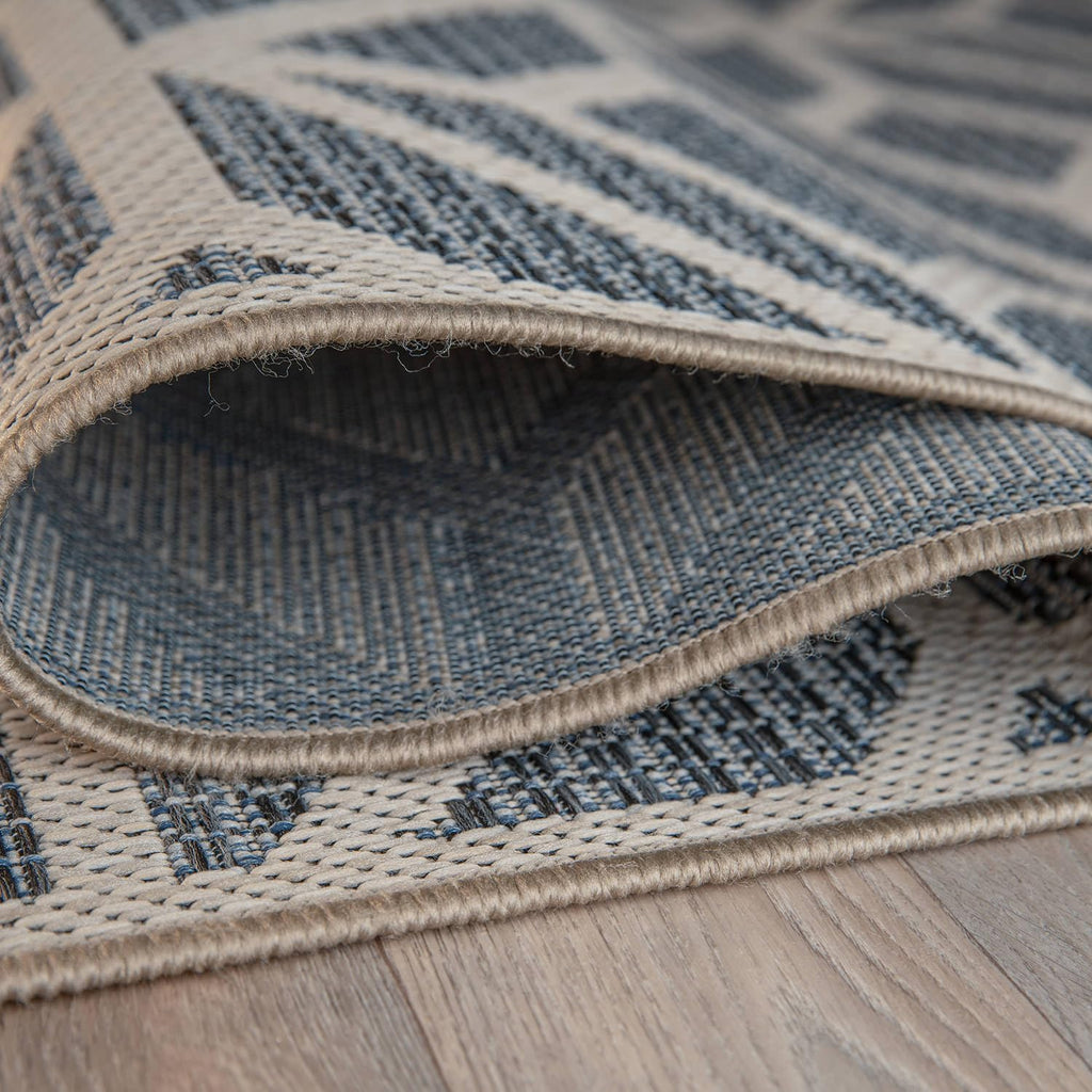 Rugshop Contemporary Geometric Indoor/Outdoor Area Rug 4' X 6' Blue