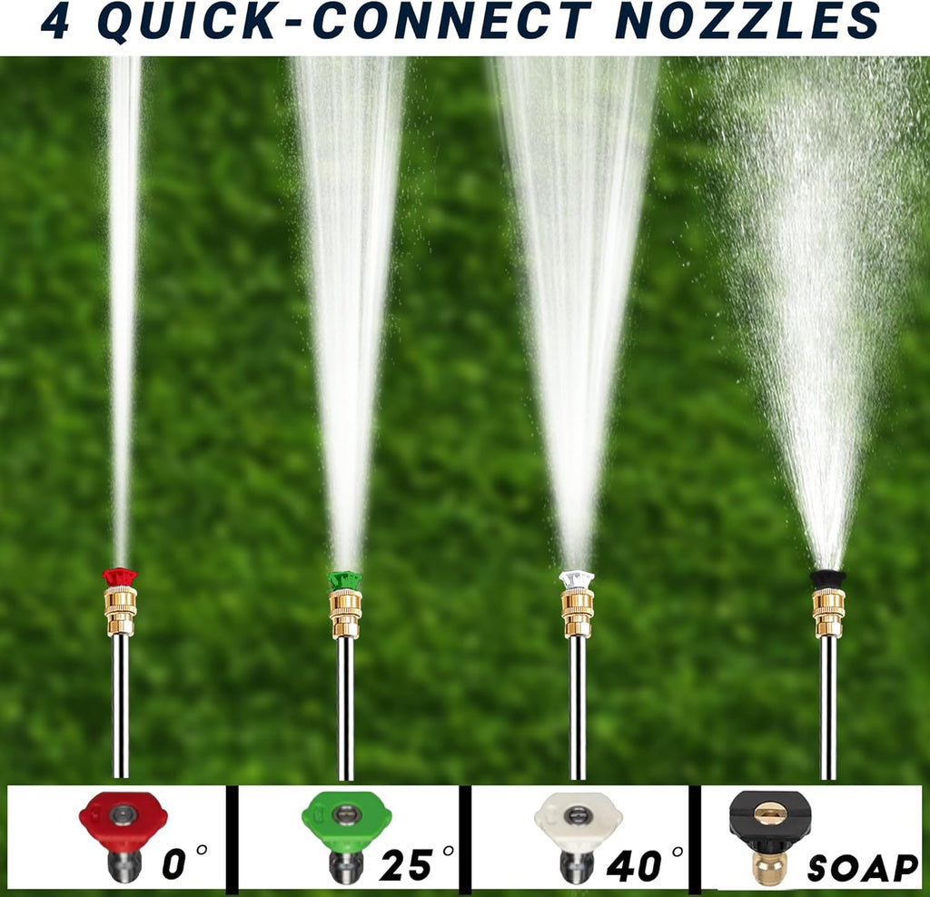 3500 PSI Gas Pressure Washer, 2.3 GPM Power Washer with 209CC Engine, Maintenance-Free Axial Cam Pump, 25FT Hose, 4 Nozzles for Driveways, Walls, Vehicles, Patio (Orange)