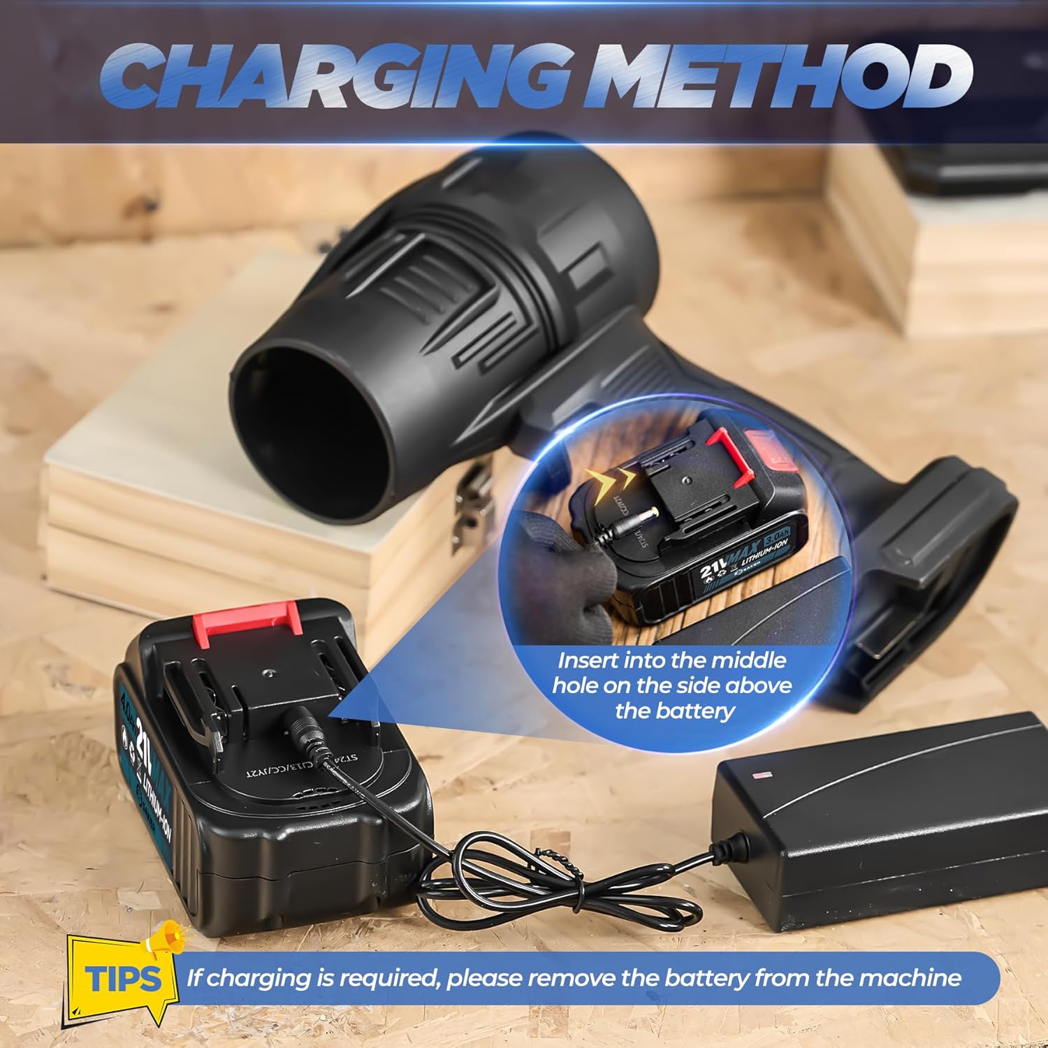 Saker Cordless Leaf Blower Portable Dust Cleaner Handheld Blower 180000 RPM Compressed Air Duster with Adjustable Speed for Patio Cleaning, Drying,Camping 1 Battery