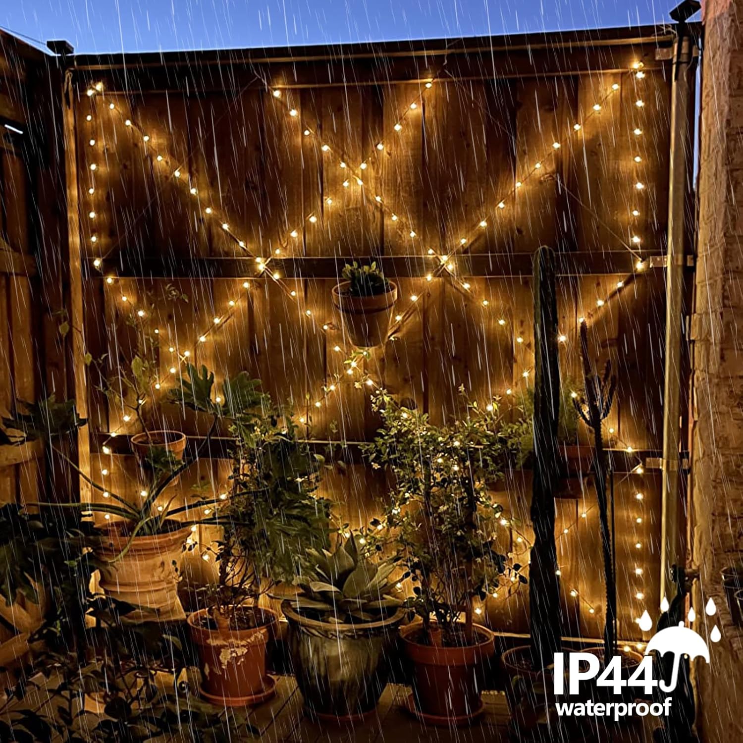 YEGUO Solar Fairy Lights Outdoor Waterproof, 4 Packs Each 33ft 100 LED Christmas Lights Warm White, 8 Modes Silver Wire Twinkle String Lights