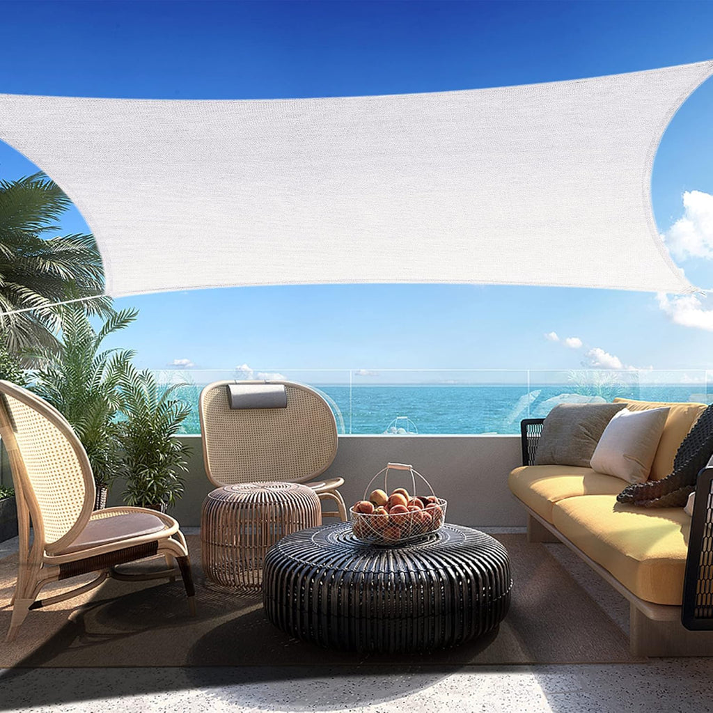 13' x 23' White Rectangle Sun Shade Sail SSP1212 Canopy Durable Fabric UV Block Awning,We Make Custom Orders