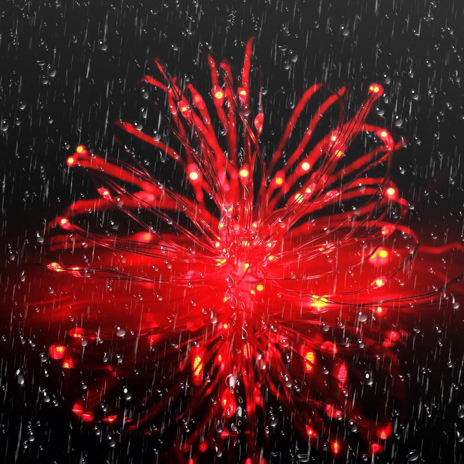 Joomer Solar Fairy Lights, 2-Pack Total 80FT 240LED Solar String Lights Outdoor Waterproof 8 Lighting Modes for Fence Party Garden Patio Yard Home Holiday Tree Outdoor Decoration (Red)