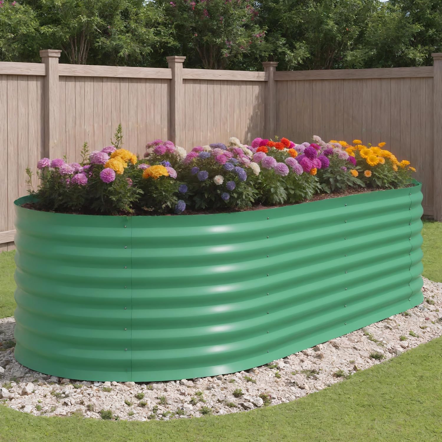 8x4x2ft Galvanized Raised Garden Bed Outdoor, 24" Tall Metal Planter Box for Flowers Herbs Vegetables, Rust-Resistant Raised Garden Beds for Gardening, Easy Assembly Outdoor Garden Box & Planters