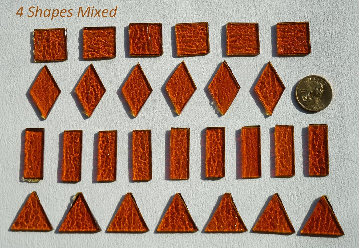 Large Transparent Textured Glass Tiles for DIY Crafts, 200g Stained Glass Pieces for Mosaic Art, Amber