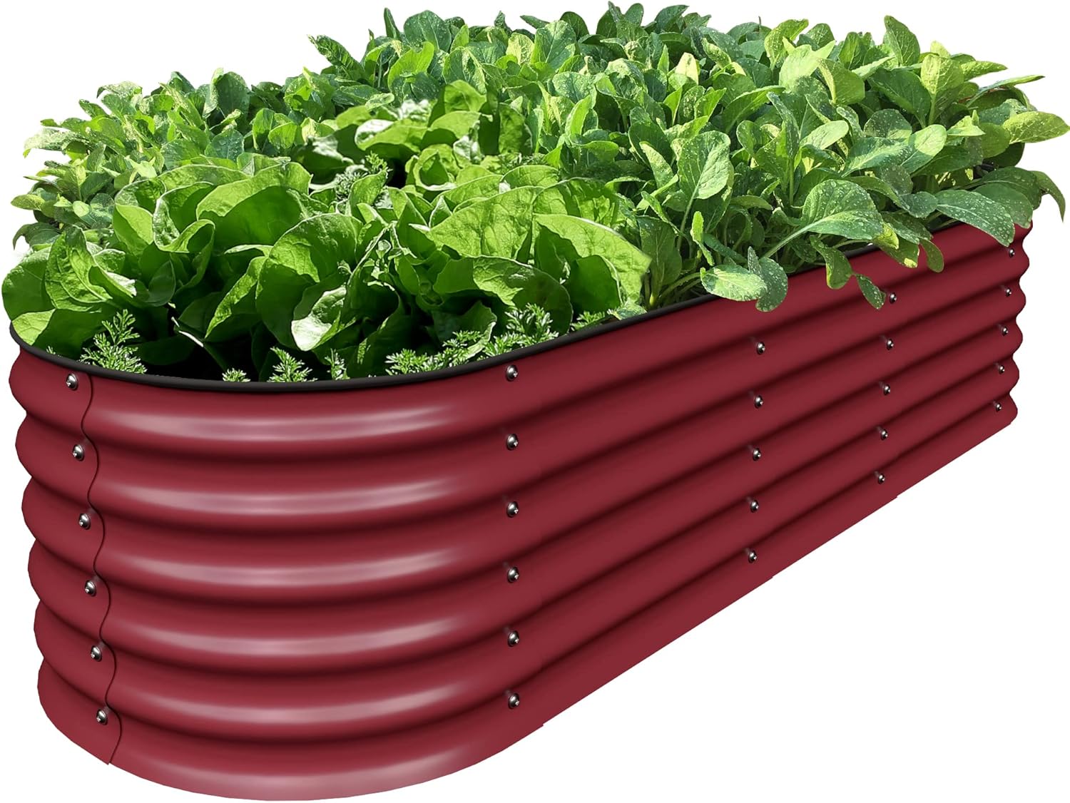 Olle Galvanized Raised Garden Beds Outdoor 17" Tall 12 in 1 Planter Raised Beds for Growing Herbs Vegetables Flowers Raised Garden Beds, Barn Red