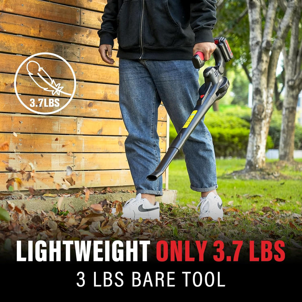 MZK Cordless Leaf Blower,20V Battery Powered Leaf Blower for Lawn Care, Electric Lightweight Mini Hand Blower(Battery & Charger Included) for Blowing Leaves, Patio Cleaning, Lawn Care and Dust