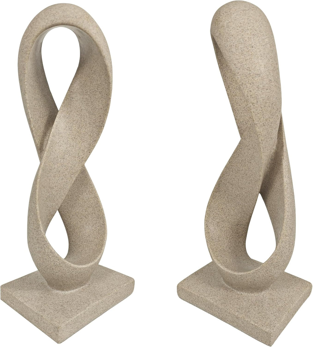 SIMON'S SHOP Modern Abstract Statue Number Eight Infinity Loop Sculpture for Home Office Bookshelf Sandstone Ornament Decor
