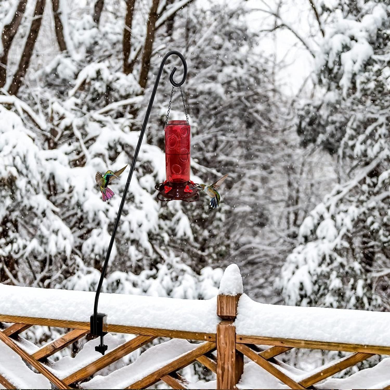 MIXXIDEA Heavy Duty Extensible Deck Hook - Adjustable for Hanging Bird Feeders, Plants, Suet Baskets, Wind Chimes, Lanterns