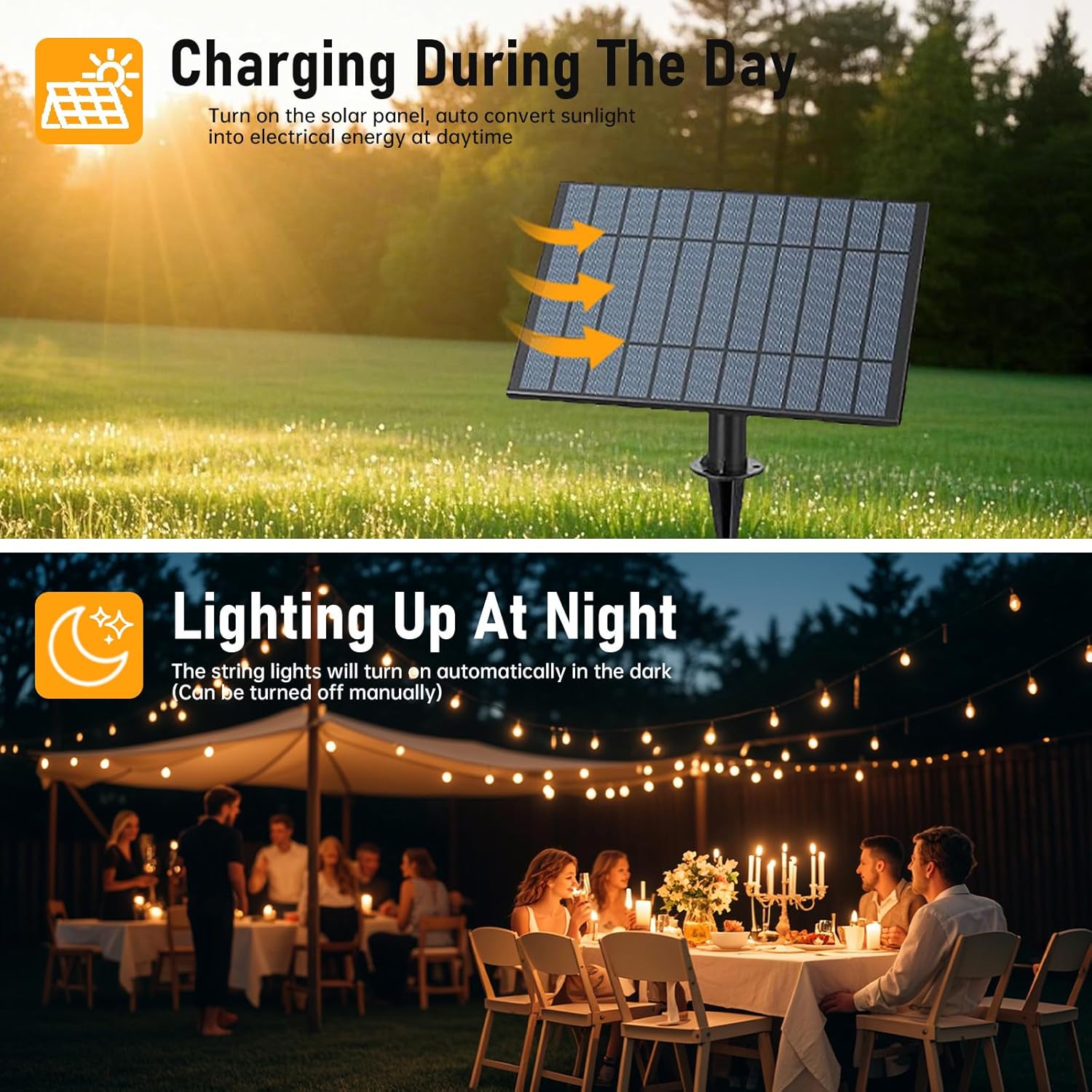 Solar String Lights Outdoor Waterproof, 100FT Solar Powered Outdoor Lights with Remote, 52 Shatterproof with Edison Bulbs, LED String SolarLights for Garden, Backyard, Parties