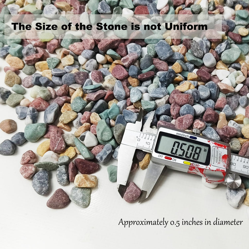 45LB Succulents Rocks for Plants Cactus Gravel Pebbles for Fish Tank 1/2 Inch Natural River Rocks for Vase, Aquarium, Landscaping,Bonsai,Terrarium Pebbles, Mixed Color