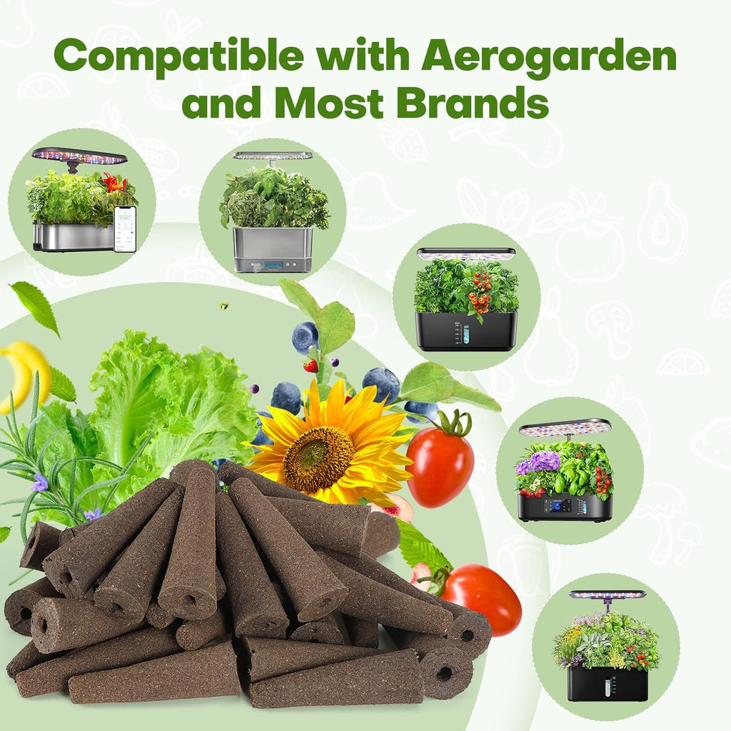Ahopegarden 86PCS Hydroponic Pods Kit: Compatible with Aerogarden, iDOO, Most Brand Hydroponics Growing System, Indoor Herb Garden Supplies Includes Grow Sponges, Labels, A&B Plant Food, Tweezer