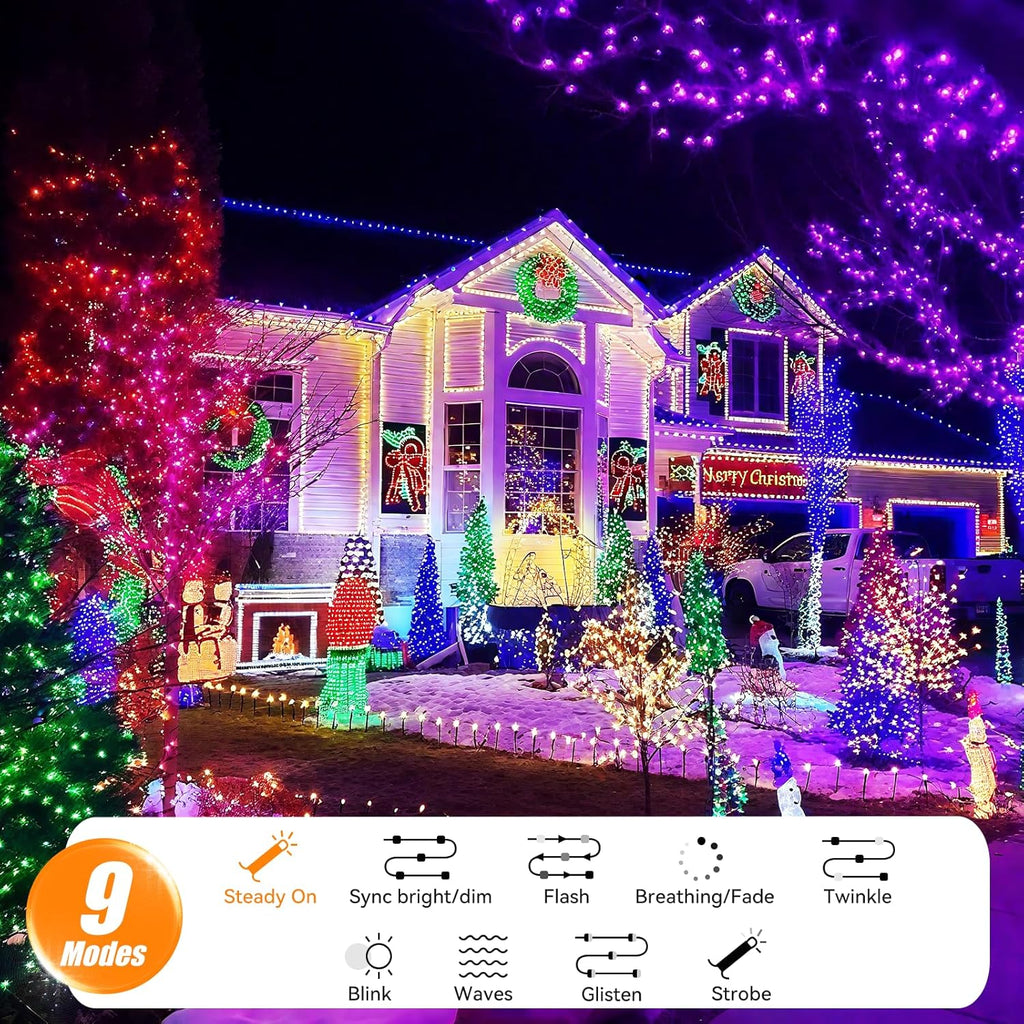 LitHome 164ft 500 Led Color Changing Christmas String Lights 35 Colors RGB Christmas Lights with Remote Timer,Dimmable Led String Light Outdoor Plug in,Xmas Tree Light for Indoor Party Halloween Decor
