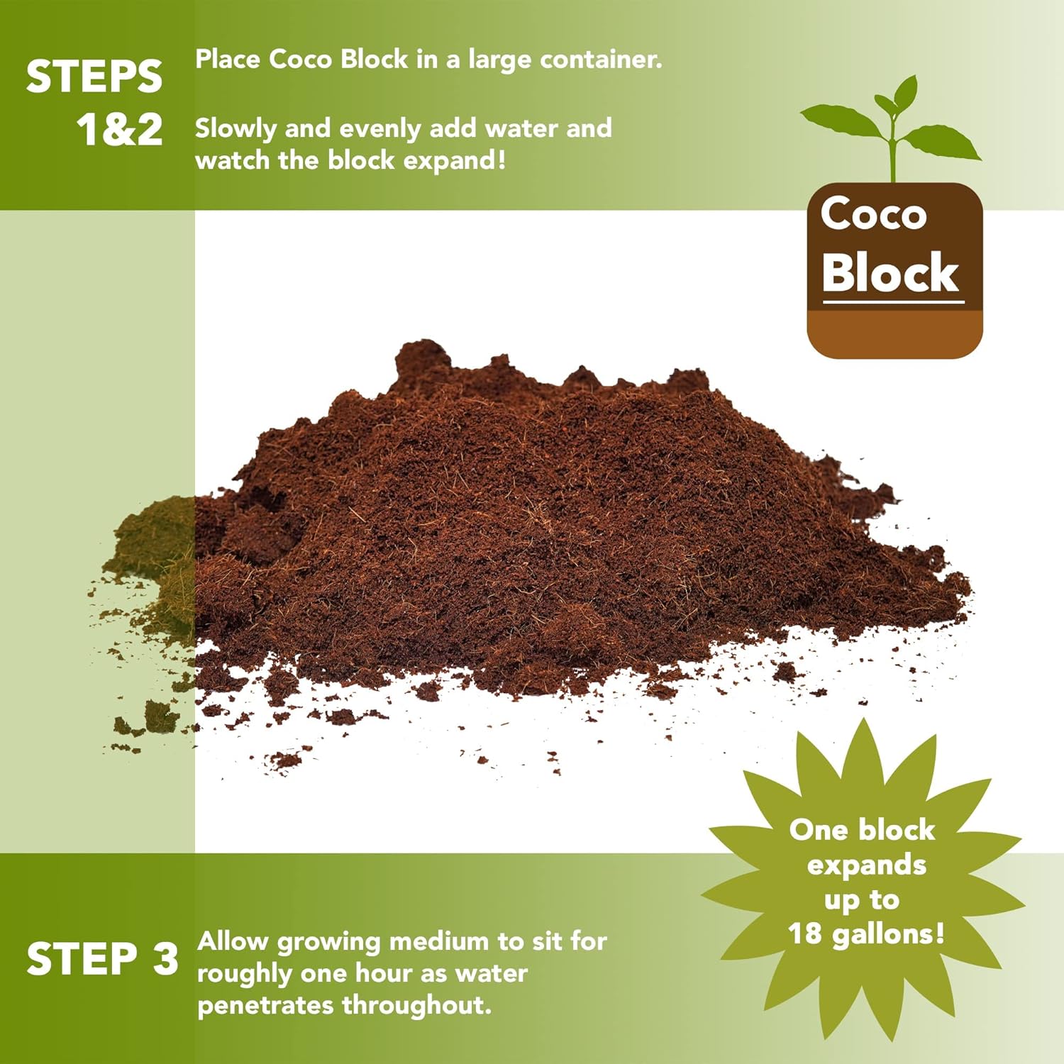 Home and Country Triple Washed Compressed Coco Coir Brick (20 LBS) - Coco Fiber is an Ideal Compost Starter for Your Home Garden. Coco Coir Bricks Provide Organic Alternative to Peat Moss for Plants.