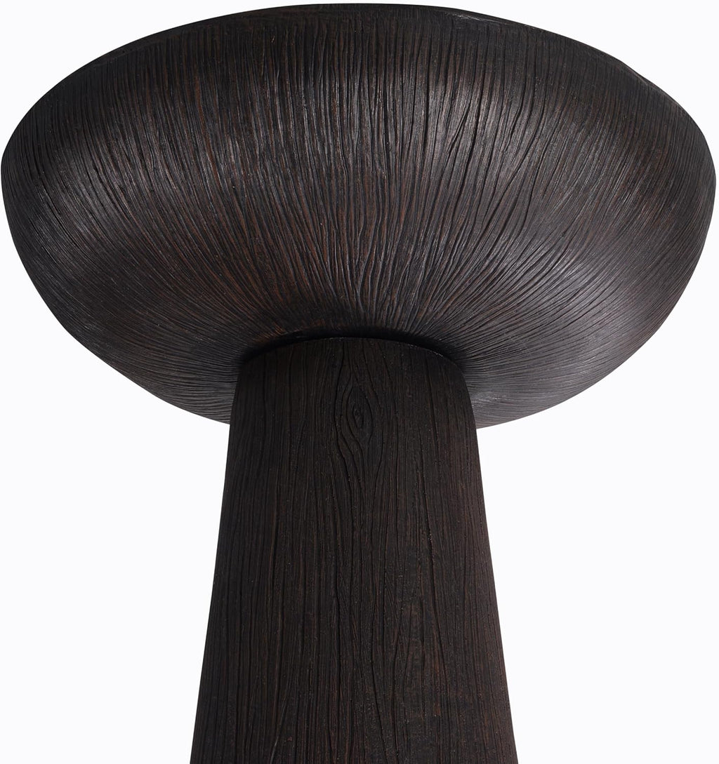 Bird Bath for Outdoor - 26'' Tall Resin Natural Wood Pattern Designt Birdbaths, Lightweight and Durable - Enhance Your Outside Garden with This Stunning Water Feature (Wood Grain)