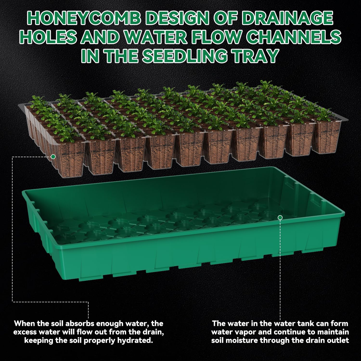 120 Cell Seed Starter Tray, Seed Starter Kit with Growth Light, 3.54-inch Humidity Dome Seedling Germinatio Starter Kit, Indoor Seed Germination Tray for Plant Reproduction and Seed Initiation.