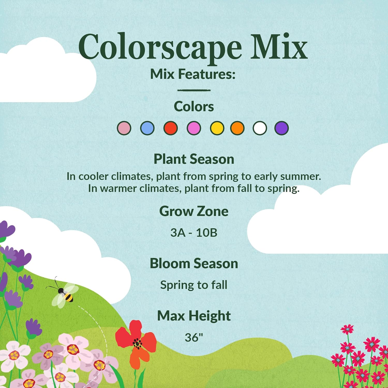Ferry-Morse Colorscape Mix Bulk Flower Seeds, 1lb
