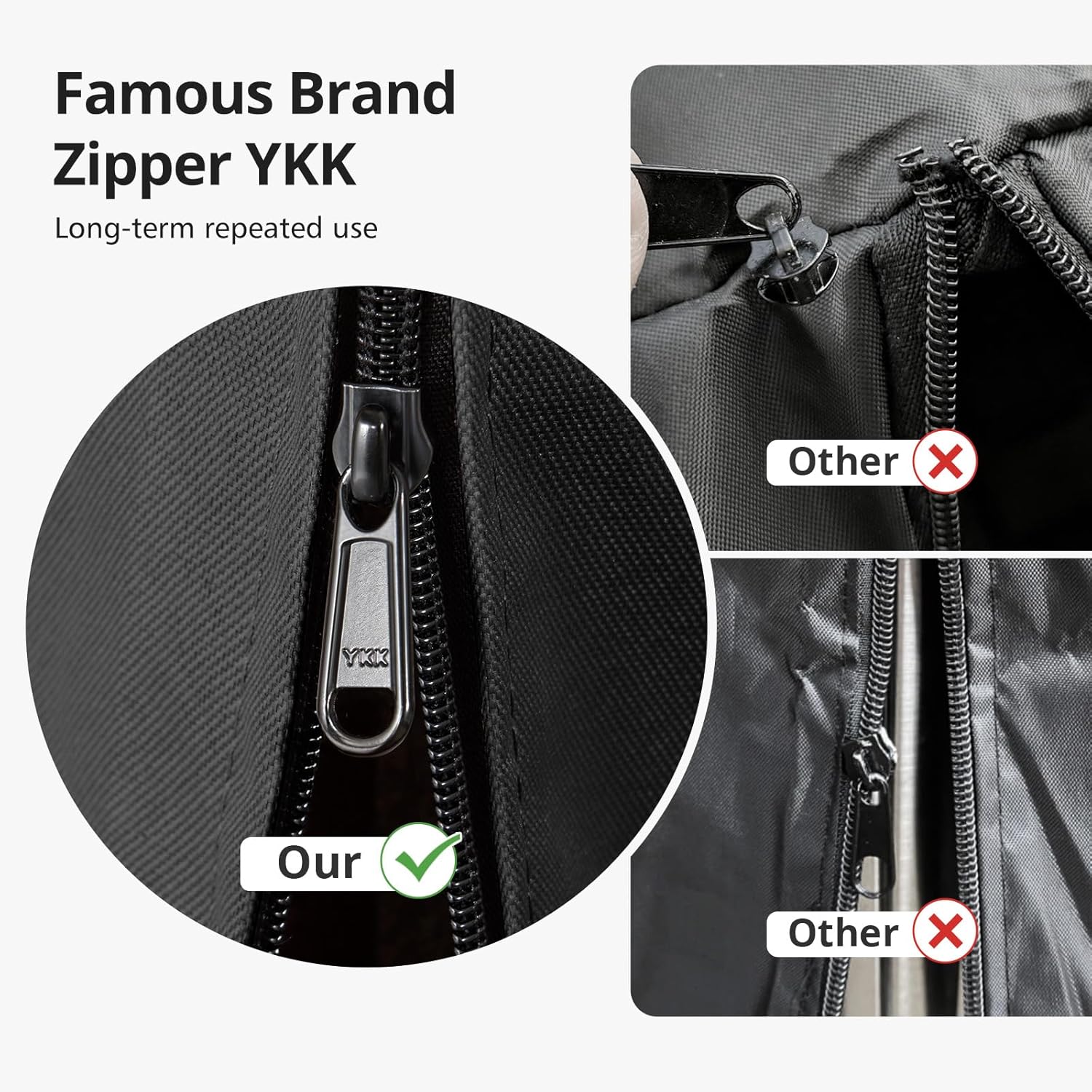 QH.HOME Winter Patio Heater Covers, [2025 Upgraded Tear-Resistant Fabric] Waterproof with Robust Zipper ,Height fit 87"-92",Dustproof/Wind/Sunlight/Snow-Resistant, 2 Pack-Black