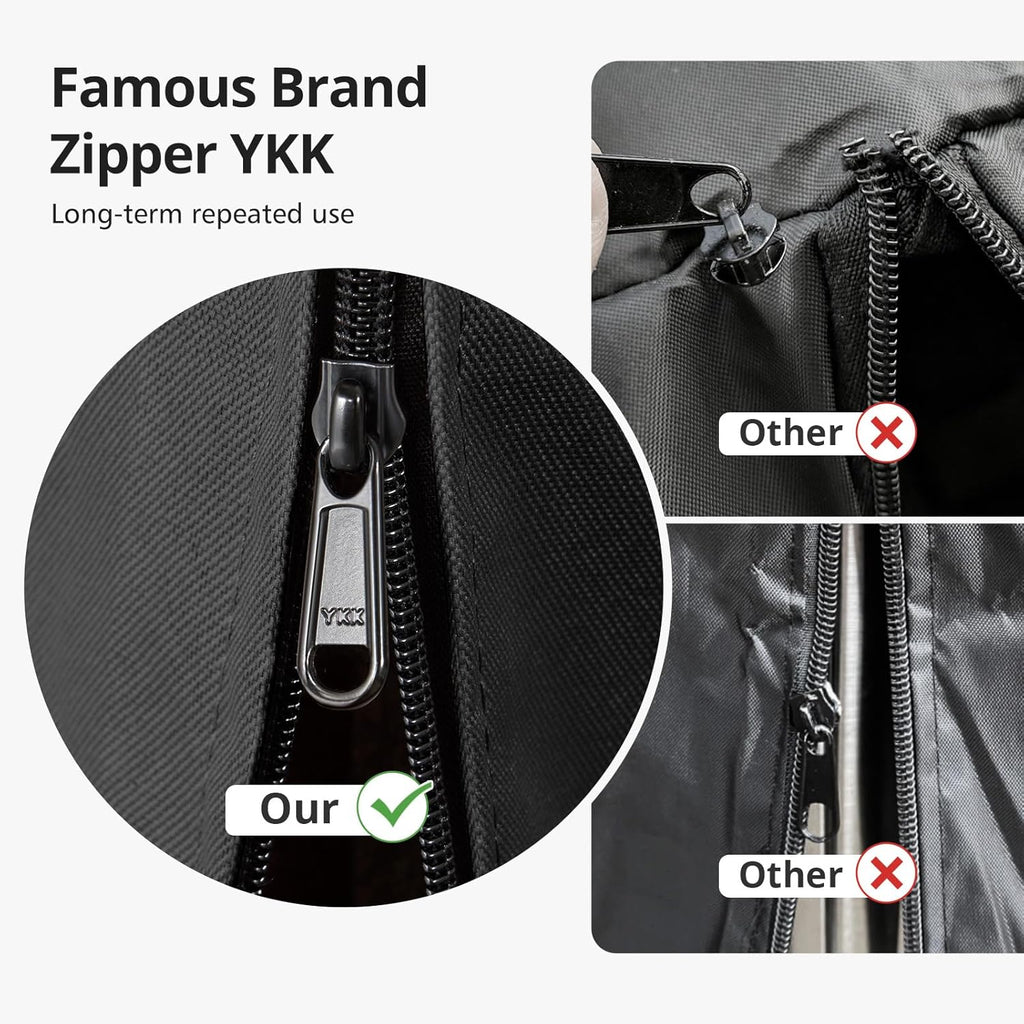 QH.HOME Winter Patio Heater Covers, [2025 Upgraded Tear-Resistant Fabric] Waterproof with Robust Zipper ,Height fit 87"-92",Dustproof/Wind/Sunlight/Snow-Resistant, Black