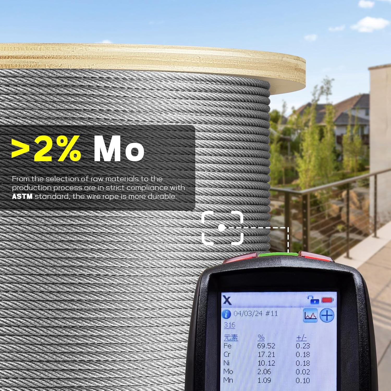 1200FT 1/8" T316 Stainless Steel Cable, Wire Rope Aircraft Cable for Deck Cable Fence Railing Kit, and DIY Balustrades, 7x7 Strands Construction, Comes with a Cutter