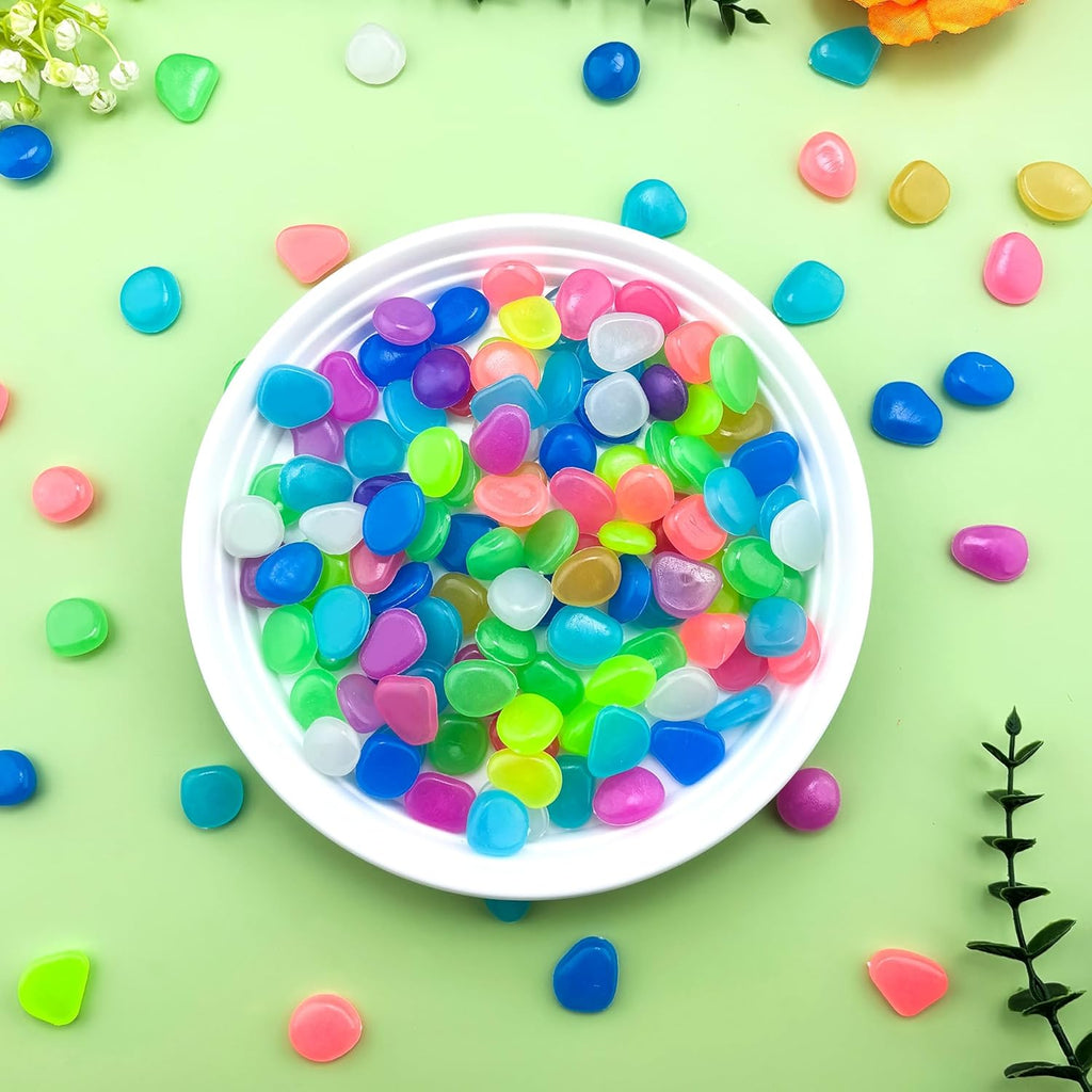 Glow in The Dark Fish Tank Rocks,Glowing Rocks Stones Resin Glow in Dark Pebbles for Outdoor Garden, Fish Tank, Aquarium, Landscaping,Driveway Decoration,Multi 2.2 Lb