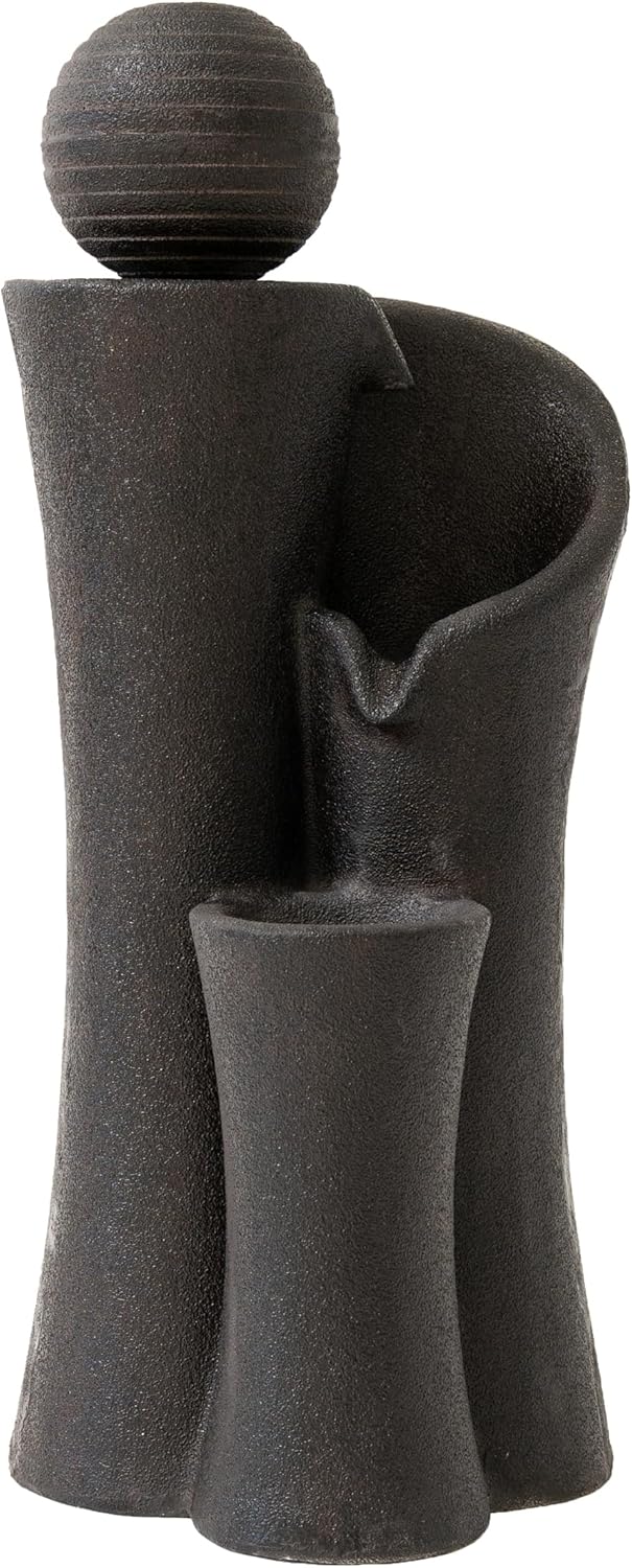 Xbrand 41" Modern Sphere Curve Cascading Fountain, Resin