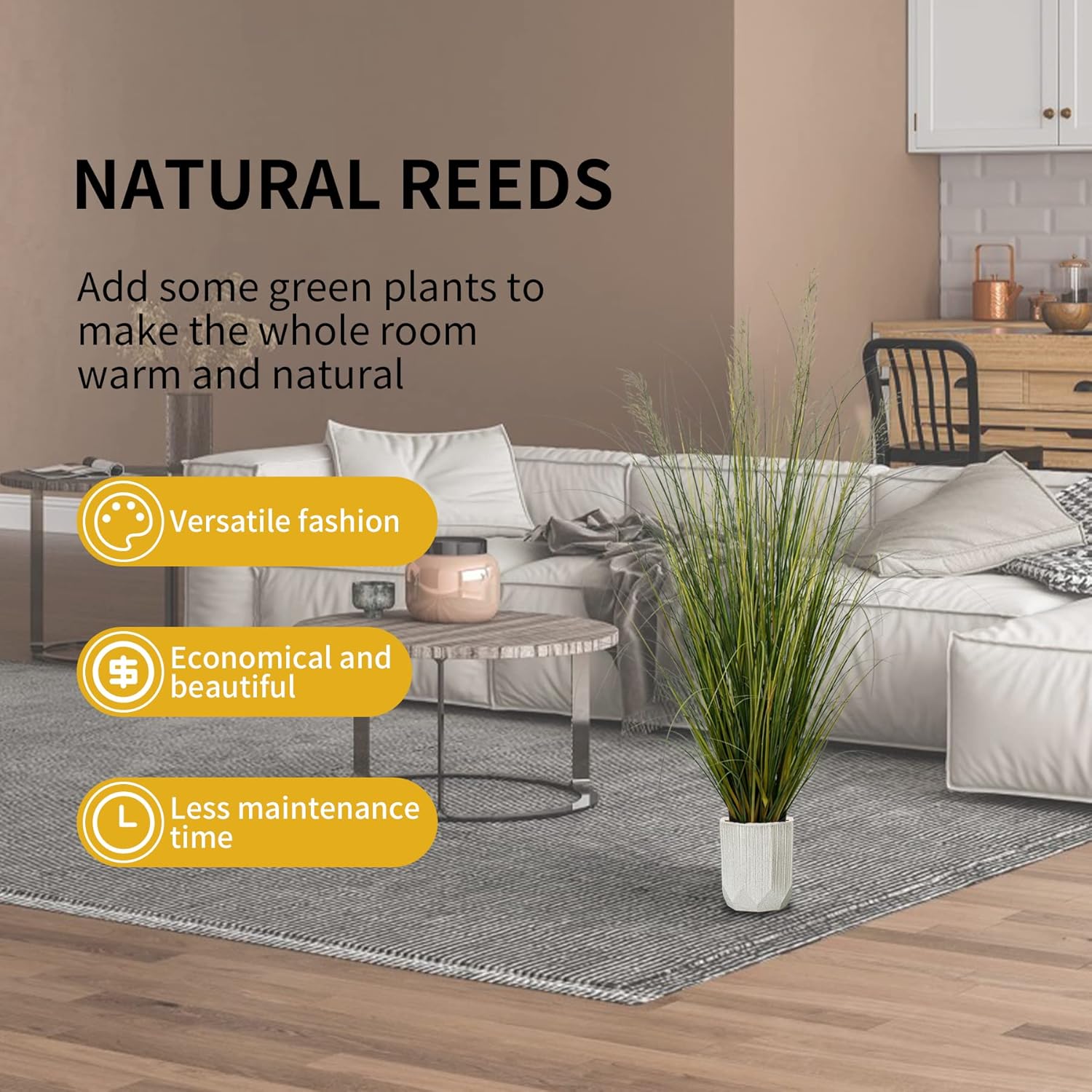 Artificial Plant 5ft(2pack) Tall Artificial Grass Plant,Faux Plants Indoor Home Decorative Artificial Plants & Flowers in Pot Fake Plant, House Plant Indoor