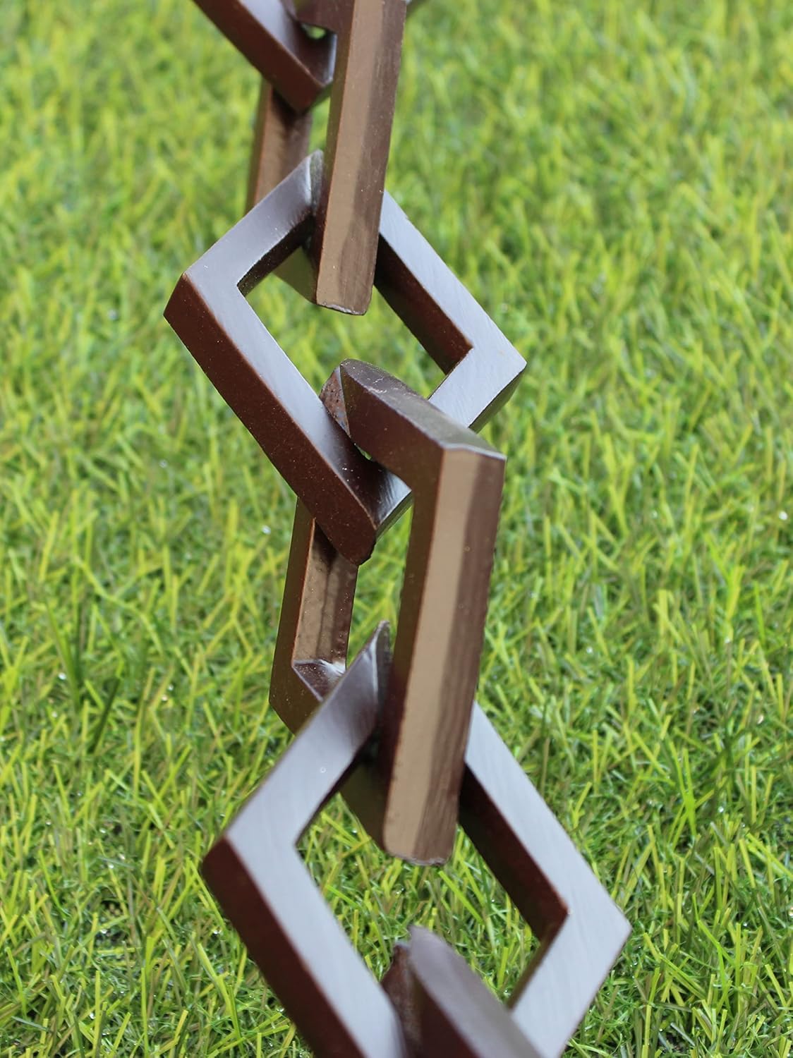 KAM Home Diamond Links Rain Chain with Installation Kit (Brown, 12)