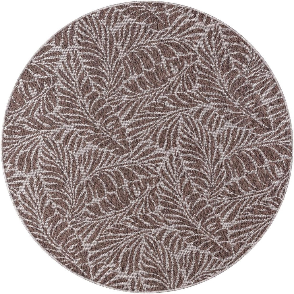 Keen Home Design Terrace Outdoor Round Rug - 8ft Round Washable Indoor/Outdoor Rug for Patio, Kitchen, Balcony, Beach, Garden, Deck and Porch, Size: 7'7" Round