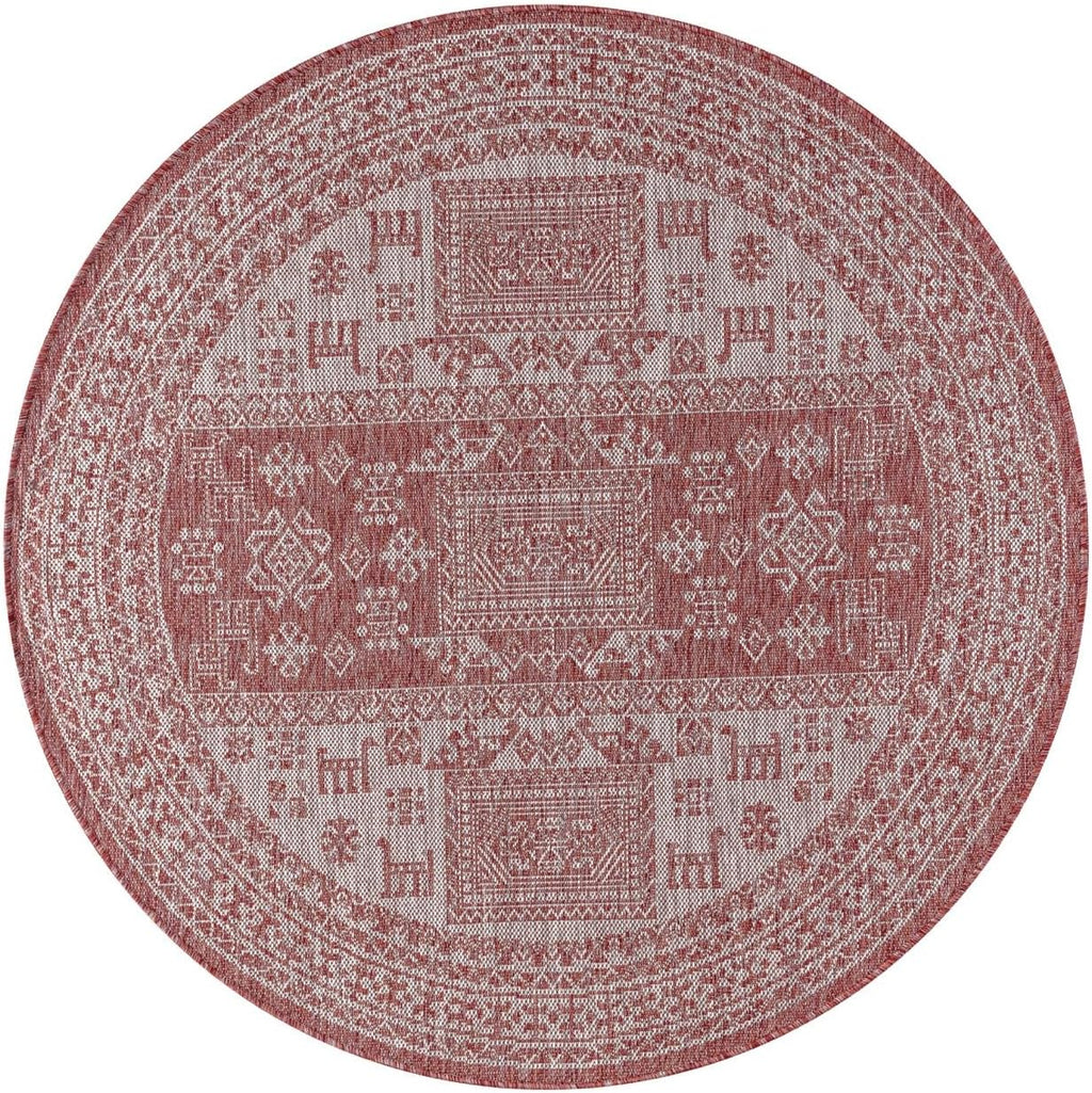 Keen Home Design Terrace Outdoor Round Rug - 8ft Round Washable Indoor/Outdoor Rug for Patio, Kitchen, Balcony, Beach, Garden, Deck and Porch, Size: 7'7" Round