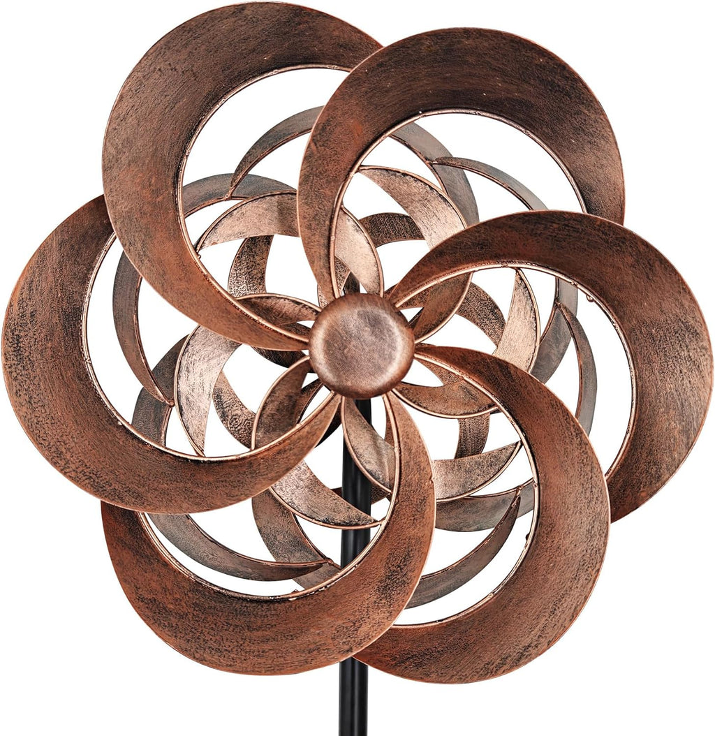 Garden Wind Spinners Outdoor Metal, Copper Kinetic Wind Sculptures & Spinner Yard Art for Outdoor Patio Lawn Decoration