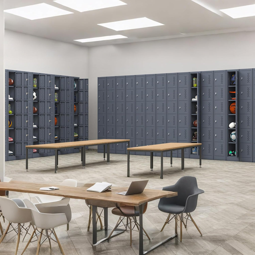 Metal Lockers - 71" Height Steel Lockers for Employees with 6 Door Storage Locker for Employees Gym School Home Office Garage - Assembly Required