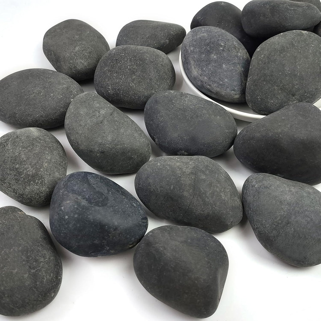 Black River Rocks for Landscaping, 3-4 Inch Premium Pebbles for Plants and Garden, Black Stones for Potted Plants, Fish Tanks, DIY Pathway and Backyard,Crafts, Walkways(40lbs Bulk)