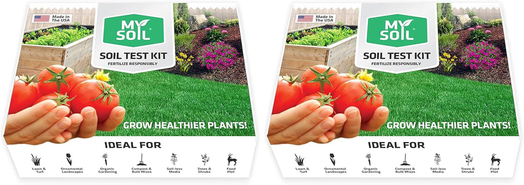 MySoil Soil Test Kit 2 Pack, Unlock Your Lawn & Garden Potential, Complete & Accurate Nutrient and pH Analysis with Recommendations Tailored to Your Soil and Plant Needs