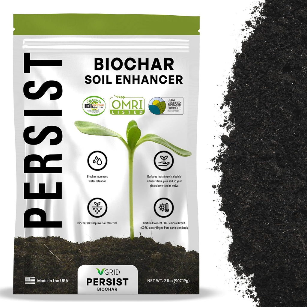 Persist Horticultural Charcoal 3qt Bag, Biochar Soil Amendment for Indoor Plants, Improves Soil for Terrariums, 100% Natural Active Carbon and House Plant Enhancer.