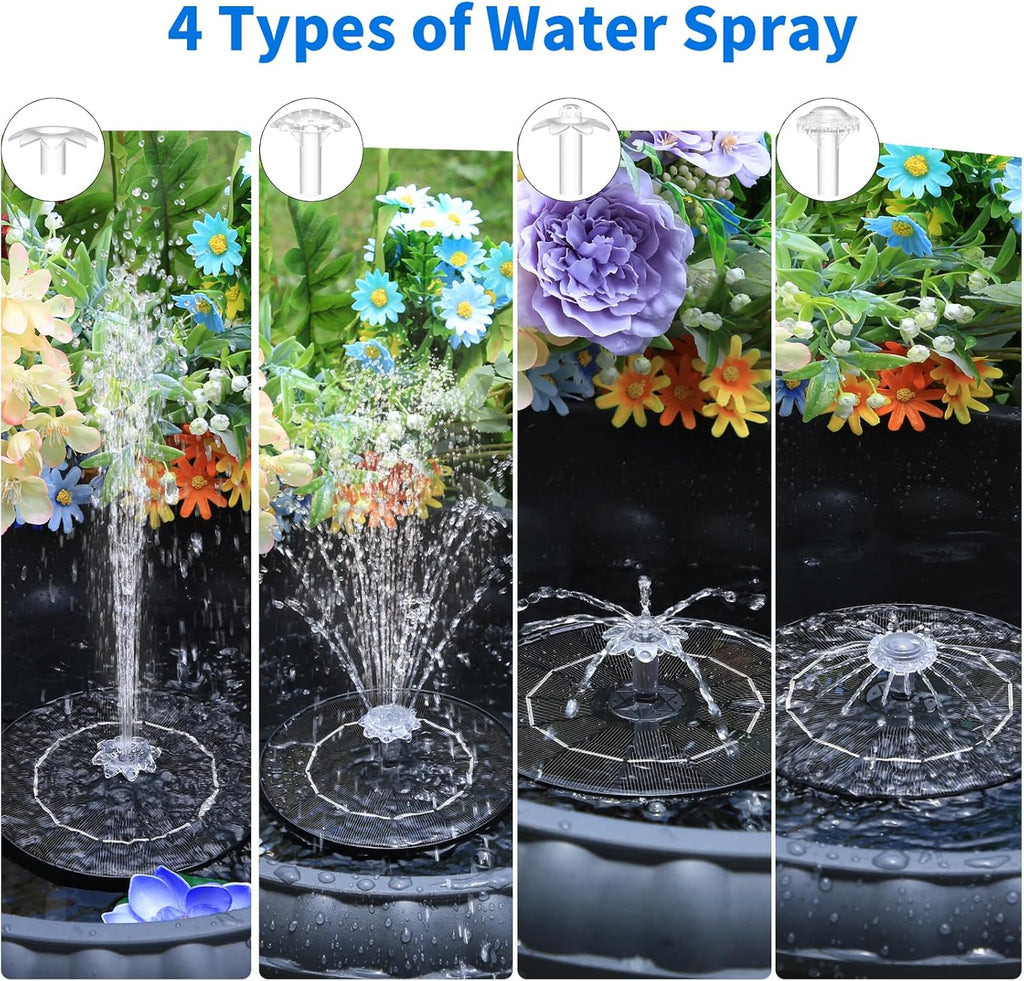 AISITIN 3.5W Solar Water Fountain with Storage & Integrated Bracket, Floating Solar Fountain Pump with Nozzles for Bird Bath, Garden, Pond, Pool, Aquarium and Outdoor (2PCS)