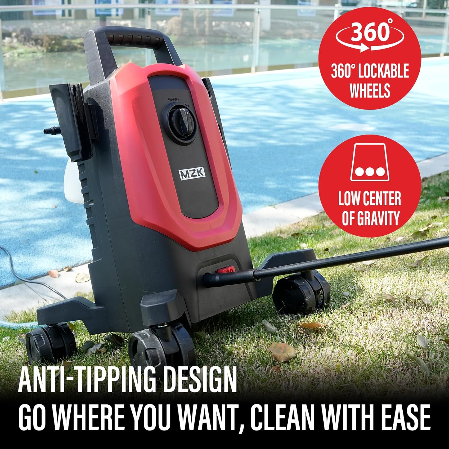 Pressure Washer,4500PSI Power Washer with 4 Quick Connect Nozzles, High Pressure Cleaning Machine with Foam Cannon for Cars/Fences/Driveways/Patios/Home Cleaning