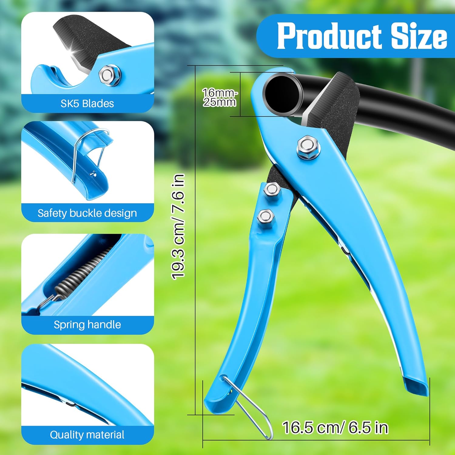 Feekoon Drip Irrigation Punch Hole Tubing Cutter Tools with Barbed Connectors, 2-in-One Drip Tubing Hole Punch for 1/4 Inch Fitting 16 20 25 mm PE Pipe and Emitter(115 Irrigation Plugs)