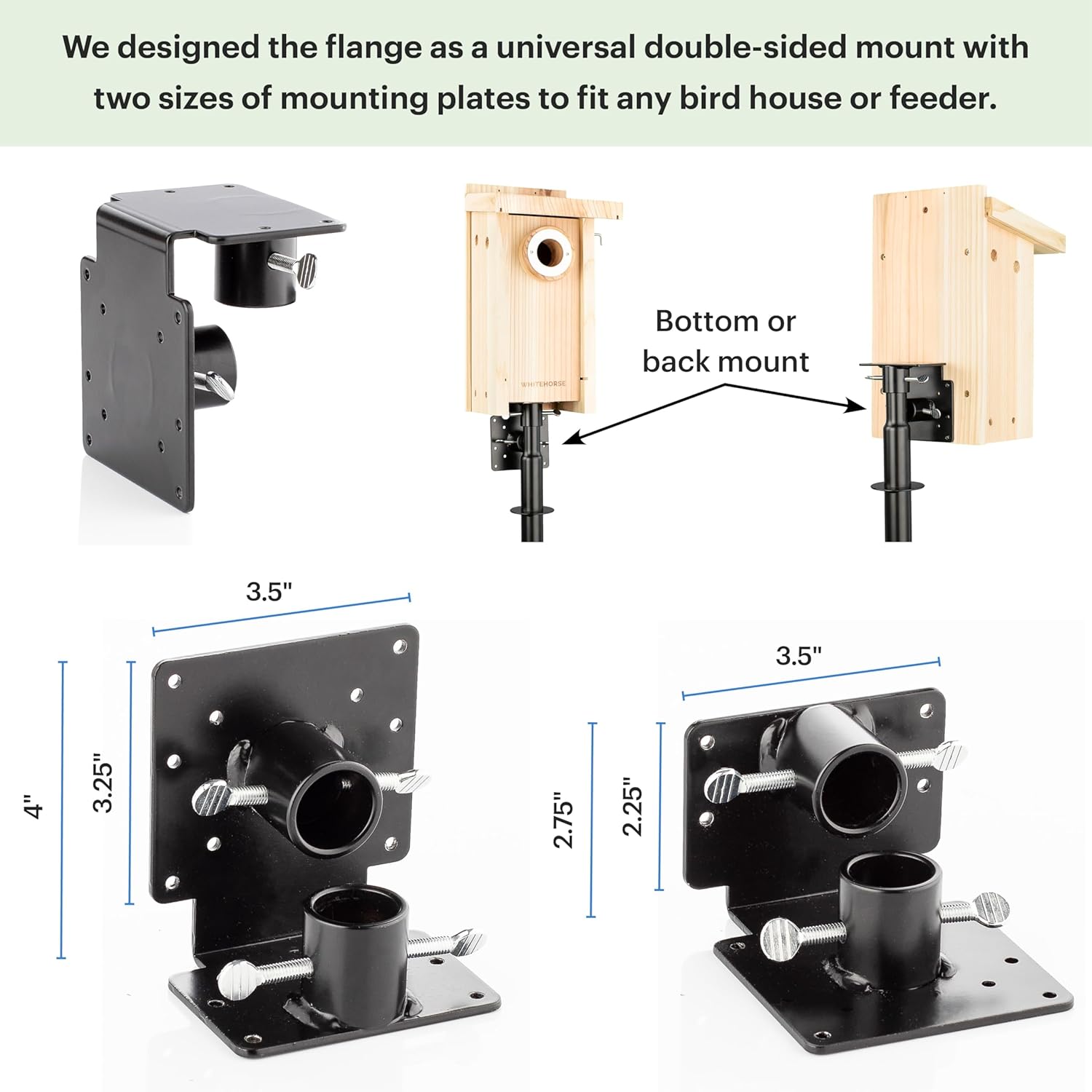 WHITEHORSE Bird House Pole Mount- A Professional Bird Feeder Pole for Outside - Very Sturdy Against Strong Winds - 7’ Tall Bird House Poles for Outdoors - Pole for Bird Feeders - Bluebird House Pole