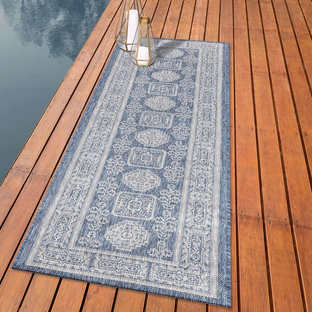 Keen Home Design Terrace Outdoor Runner Rug - 2x6 Washable Indoor/Outdoor Rug for Patio, Kitchen, Balcony, Beach, Garden, Deck and Porch, Size: 2'2"x5'7"