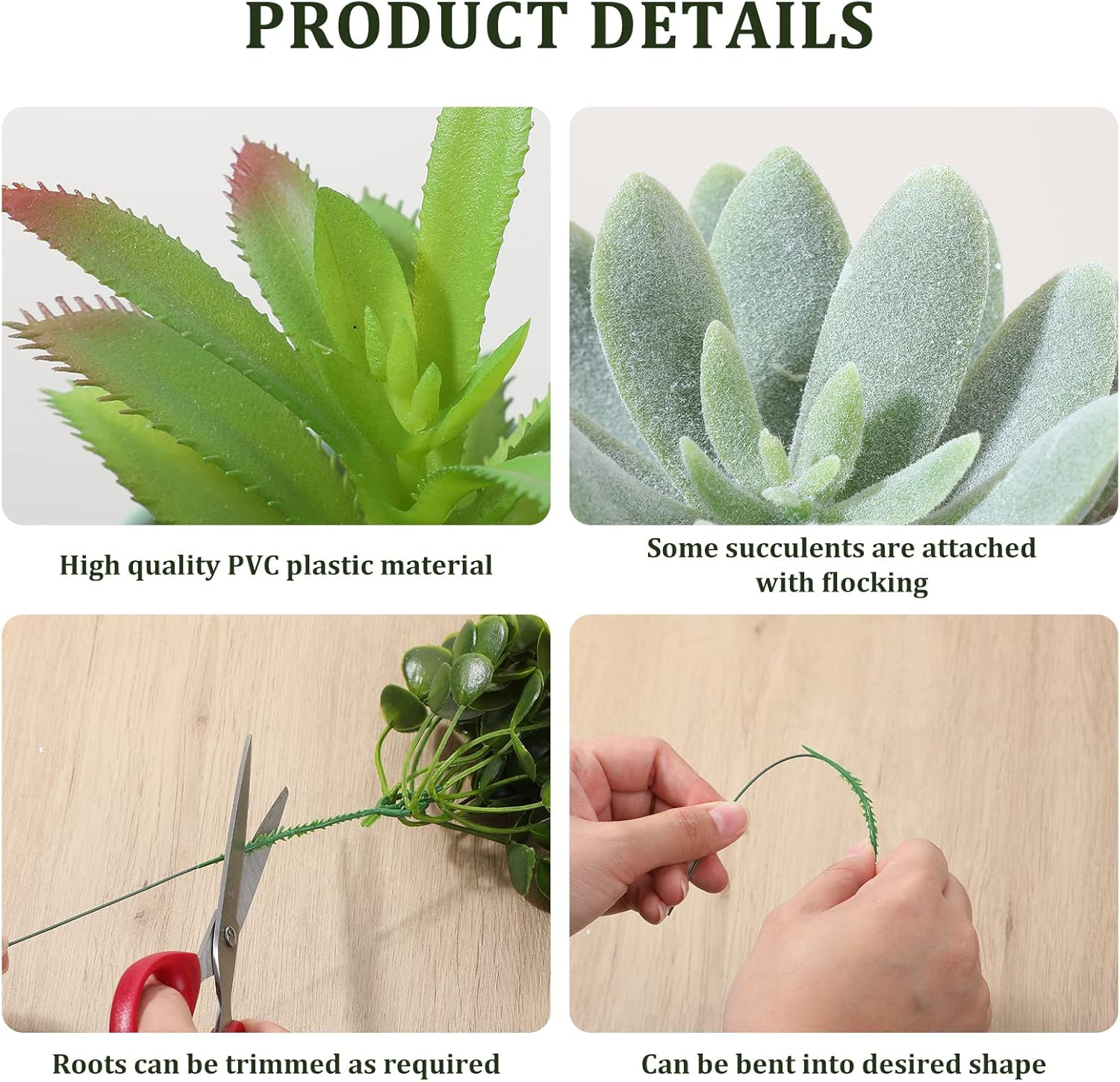 Therwen 32 Pcs Summer Artificial Succulents Plants Fake Realistic Faux Succulents Fake Plant Artificial Plant Home Decor for Outdoor Indoor Garden Office Summer Decorations