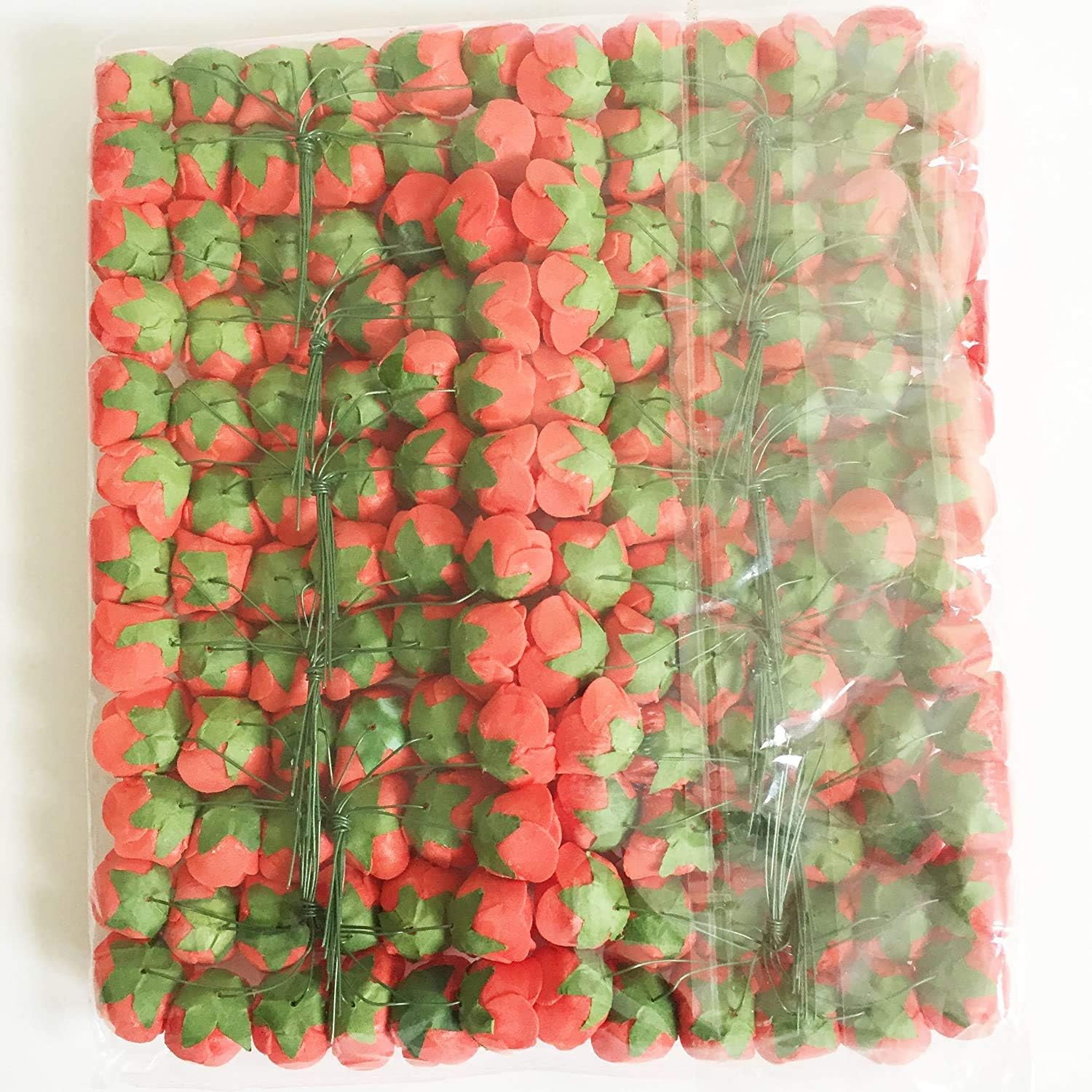 144pcs Mini Fake Rose Flower Heads Mini Artificial Roses DIY Wedding Flowers Accessories Bridal Hair Clips Headbands Dress Valentine's Day Decoration (Red)