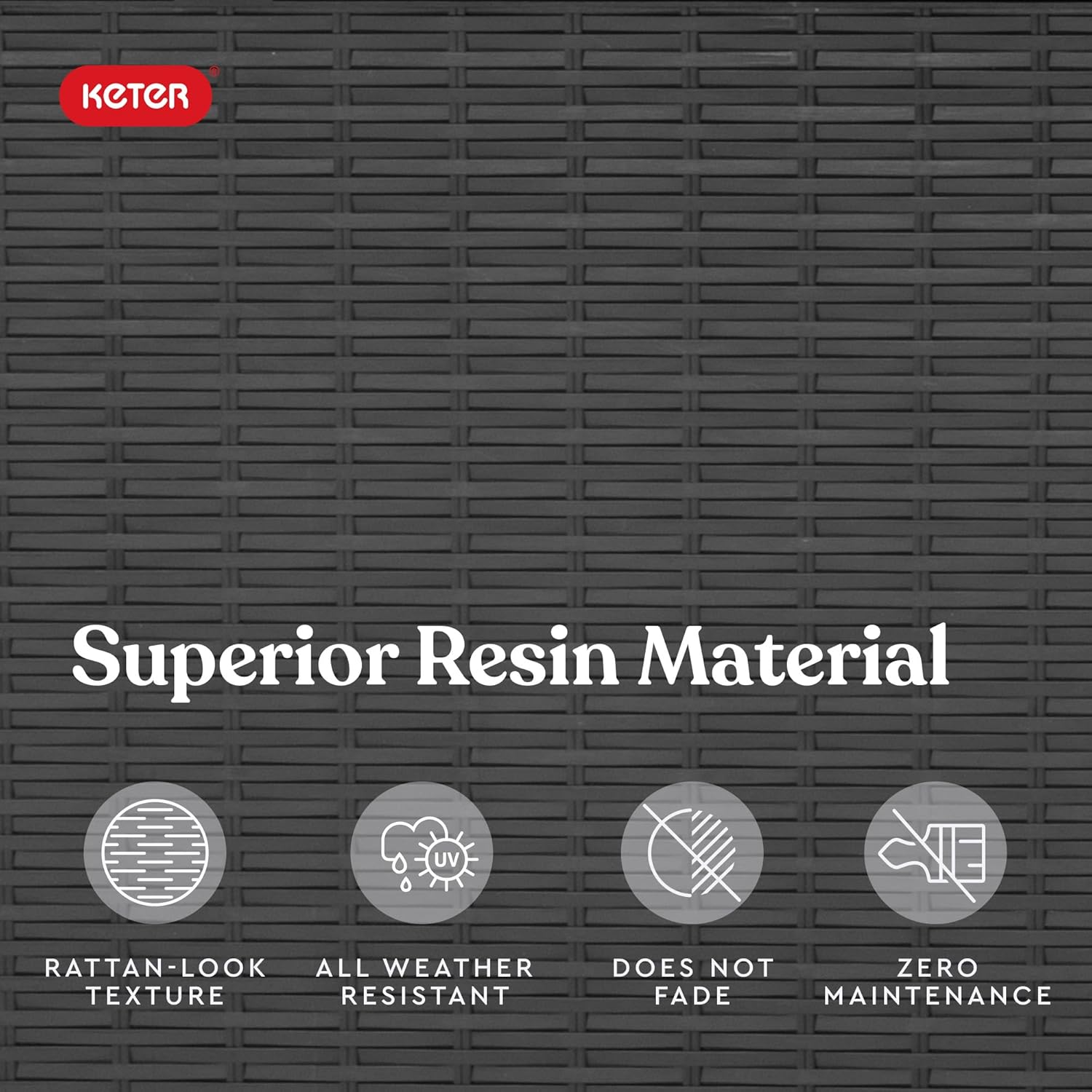 Keter Java XXL 230 Gallon Resin Rattan Look Large Outdoor Storage Deck Box for Patio Furniture Cushions, Pool Toys, and Garden Tools, Dark Grey