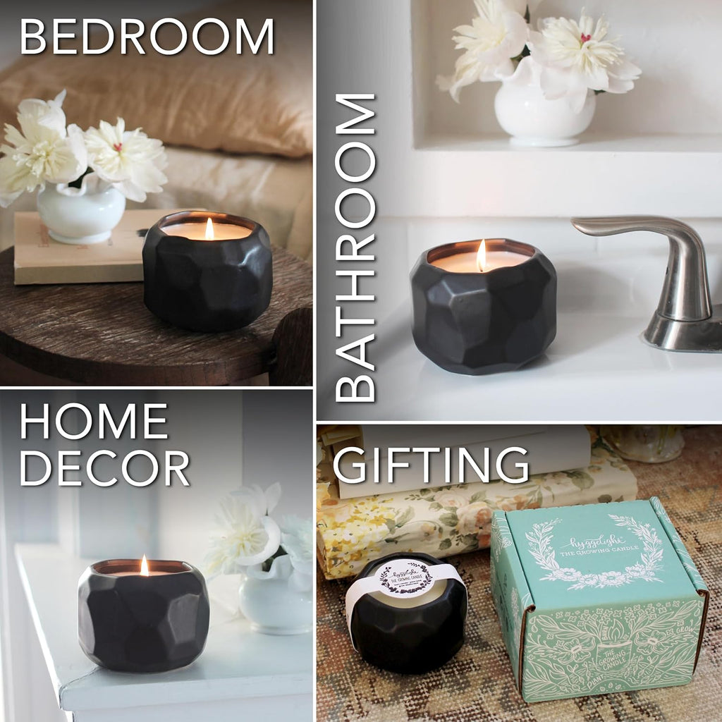 The Growing Candle, Lilac Scented Aromatherapy Candles, 13oz Pot, 100% Soy, Emma