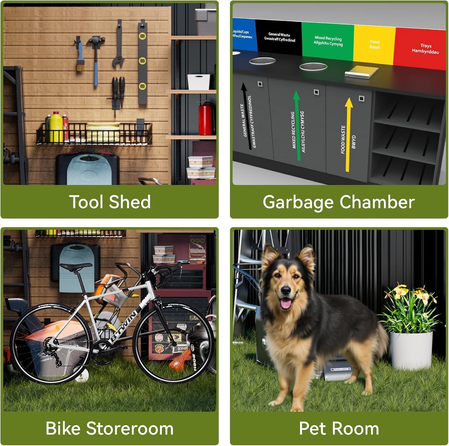 COMHOMA Shed Outdoor Storage Shed Metal,Lockable Doors Tool Sheds with Sloping Roof,Steel Garden Shed with Air Vent for Backyard,Patio,Lawn,Poolside (Grey, 10'*10')